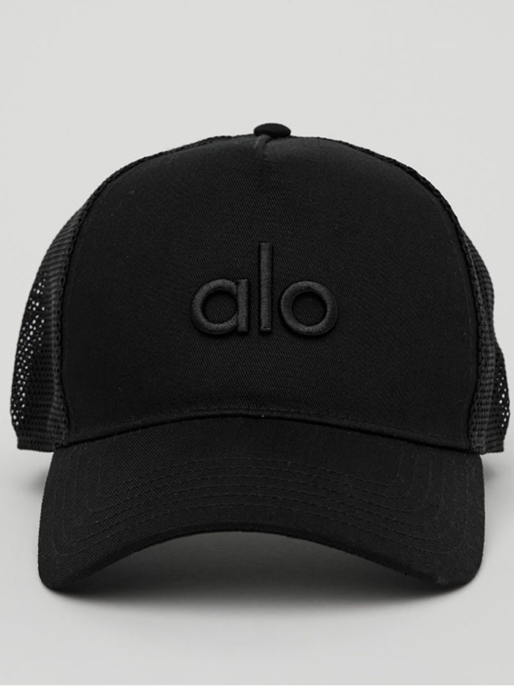 ALO Yoga Black Trucker Cap - Classic Logo